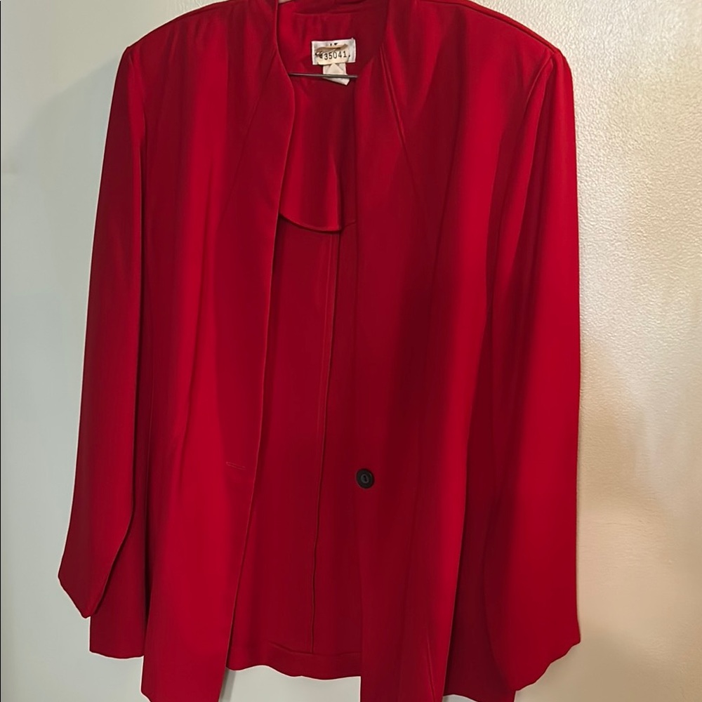Vintage Red Womens Blazer Jacket - Unbranded